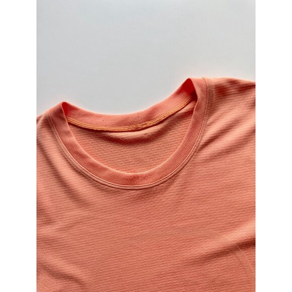 LULULEMON Swiftly Breathe Golden Apricot Orange Short Sleeve T-Shirt, Size 4 - Picture 11 of 16